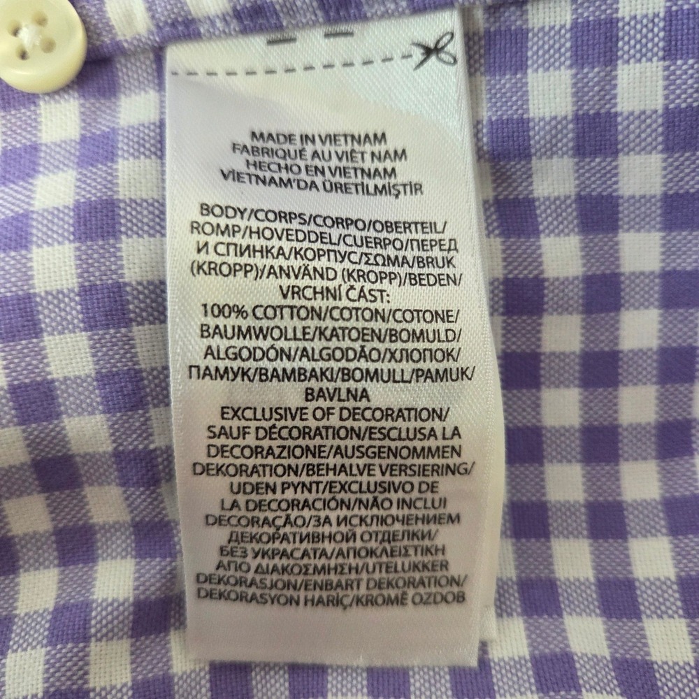 Polo Ralph Lauren Mens XL Classic Fit Gingham Button Down Shirt Purple White - Picture 5 of 5